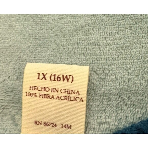 Faded Glory Sweater Womens 1X (16w) Dark Teal Long Sleeved Lightweight - Picture 4 of 8